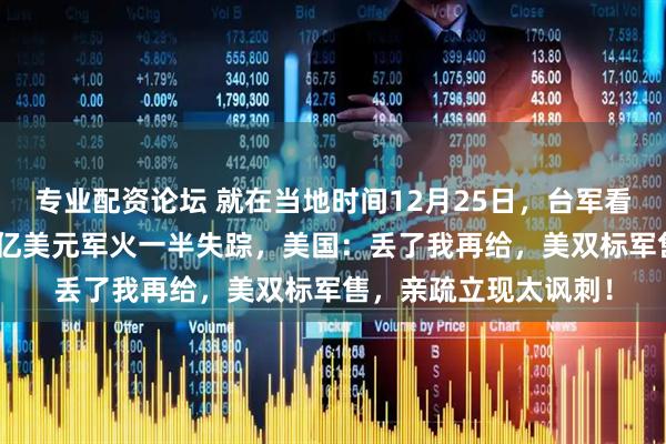 专业配资论坛 就在当地时间12月25日，台军看了流泪：以色列134亿美元军火一半失踪，美国：丢了我再给，美双标军售，亲疏立现太讽刺！
