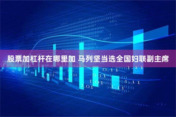股票加杠杆在哪里加 马列坚当选全国妇联副主席