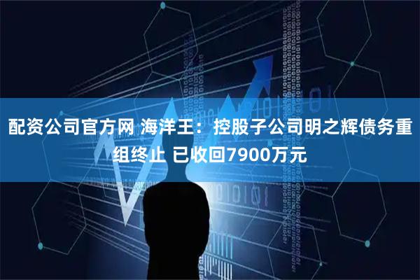 配资公司官方网 海洋王：控股子公司明之辉债务重组终止 已收回7900万元